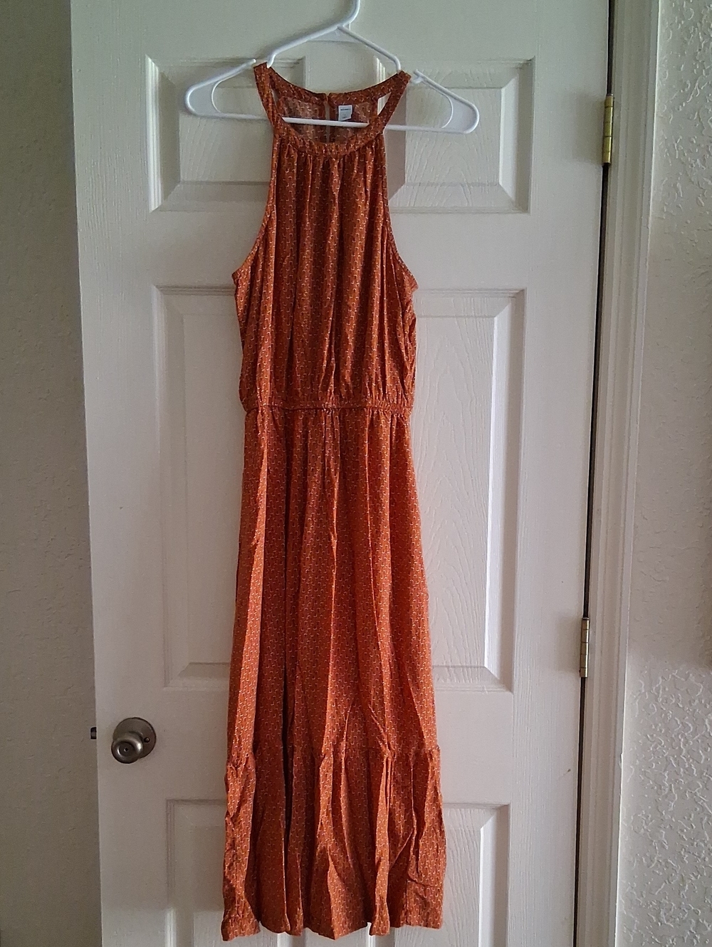 Old Navy Halter Maxi Dress in Rust Orange